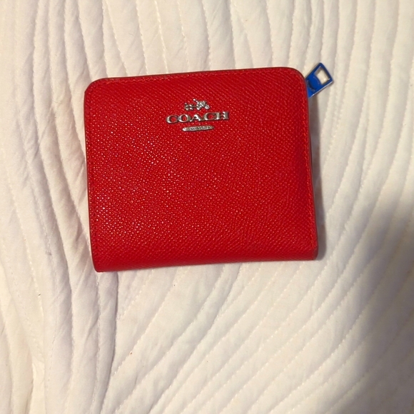 Coach Handbags - Coach Red Pebbled Leather Wallet